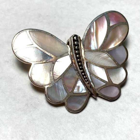 SX 925 Thailand Sterling Silver Pendant Mother of Pearl 13.26g - Picture 1 of 11